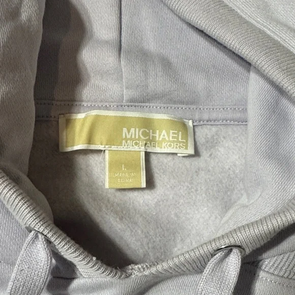 Michael Kors Lavender Cut Out Shoulder Hoodie with Logo - Picture 3 of 3